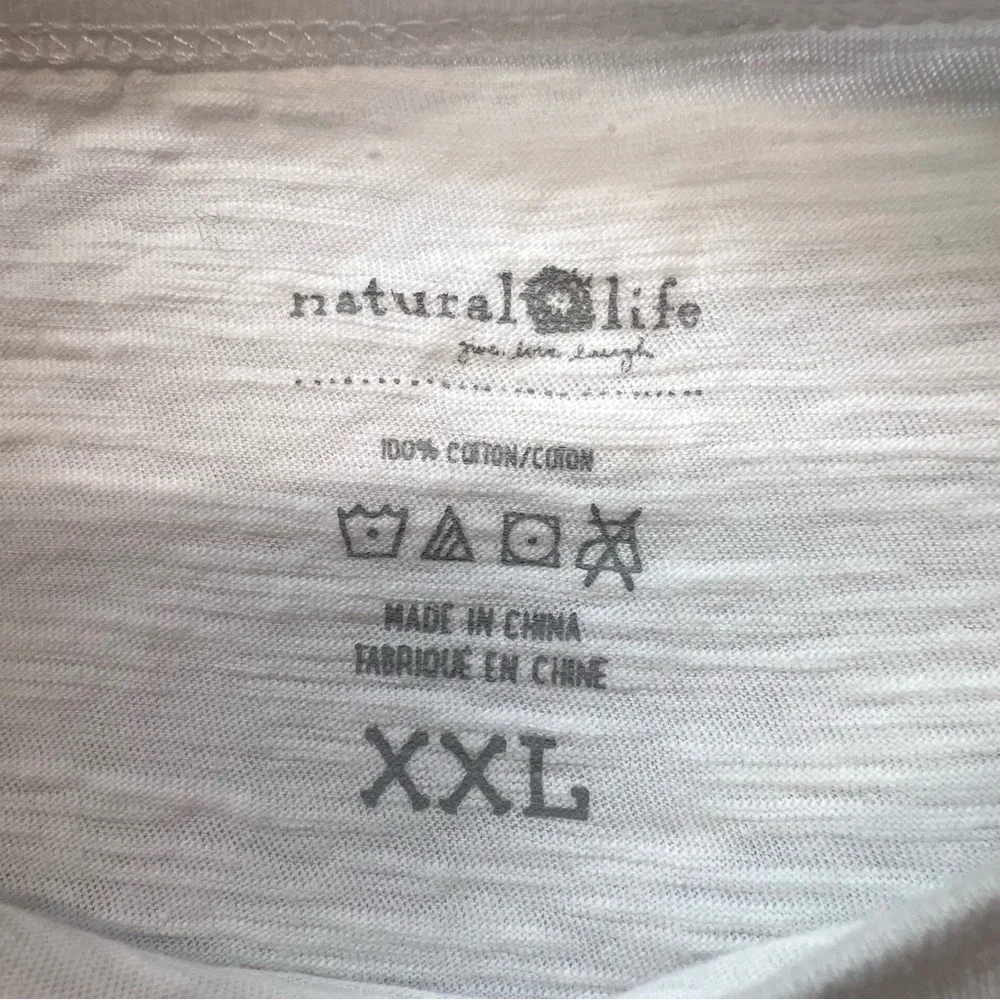 Natural Life Womens Oversized Cotton Doodle Tee Sz XXL Boho Hippie Casual - Picture 3 of 14